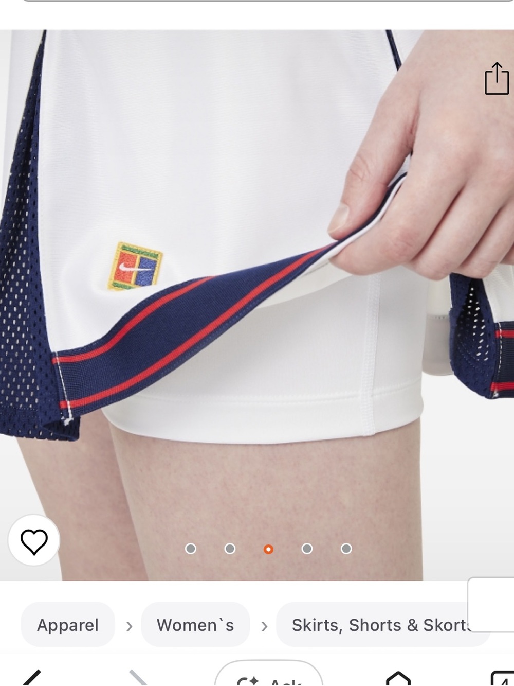 Nike Court Dri-Fit Slam Tank (Navy) and Dri-Fit Slam Tennis Skirt (White) Set - Picture 6 of 11